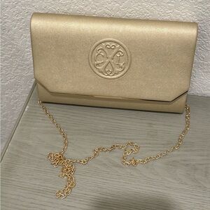 Christian Lacroix Gold Clutch with removable gold Chain crossbody
